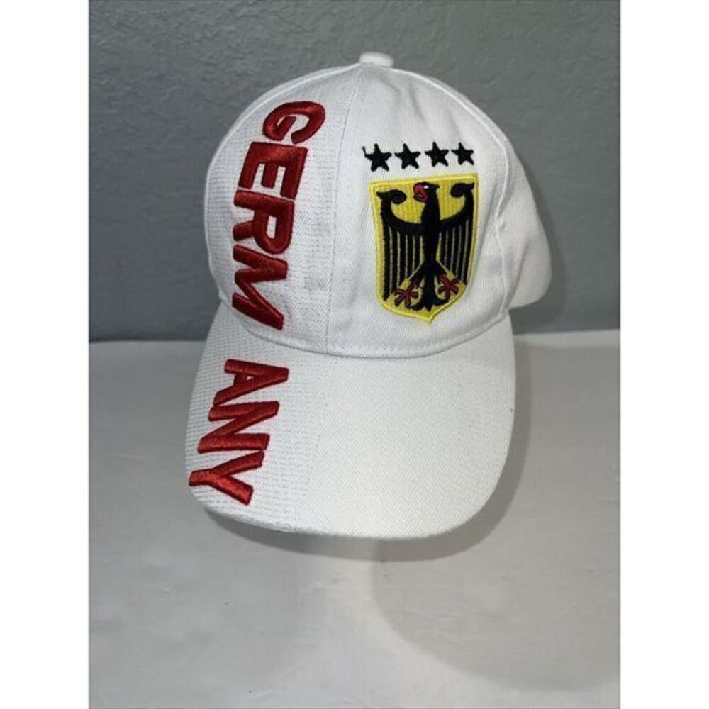 Bundesadler Eagle Coat of Arms GERMANY Embroidered White Cap Adjustable Strap